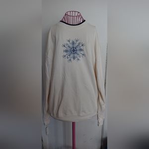 M and C sportswear snowflake sweater